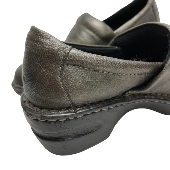 BOC BORN CONCEPT Pewter Clogs Faux Vegan Leather Comfort Shoes Metallic sz 7.5 - Picture 13 of 16